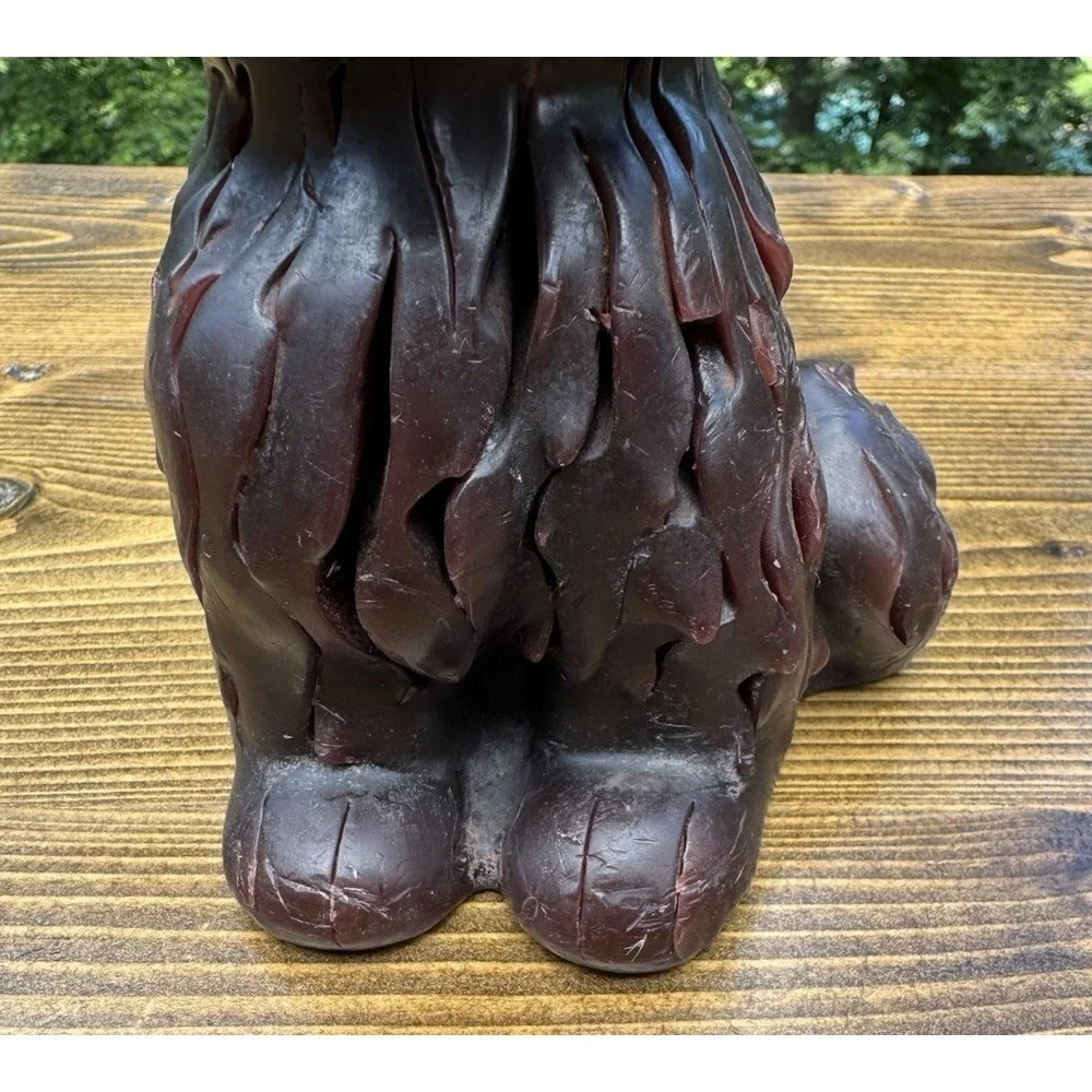 Brown Cat Candle Sculpture Folk Art Kitty Figure Wax Decor 6